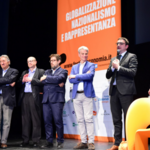 Immagine: STATO, MERCATO E COMUNITÀ LOCALI Nella foto- Saluto finale del presidente Maurizio FUGATTI Festival dell’Economia Teatro Sociale Trento, 2 giugno 2019 FOTO- Domenico SALMASO